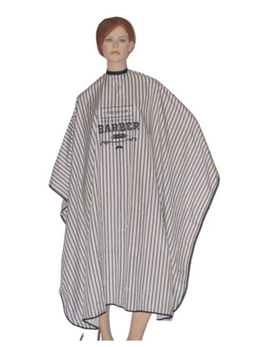 Przejdź do produktu Peleryna J-46 BARBER biała 3 paseczki na zatrzaski