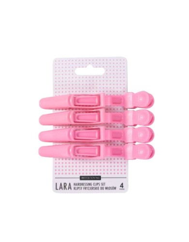 Przejdź do produktu SY LARA klipsy do włosów krokodylki 4 szt PINK