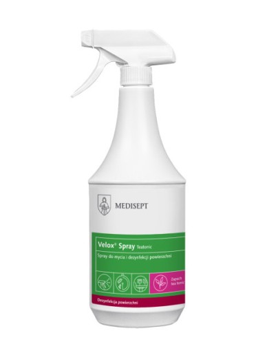 Przejdź do produktu VELOX SPRAY 1l dezynfekcja powierzchni zapach TEATONIC